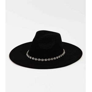 Elegant Black Hat with Silver Accents